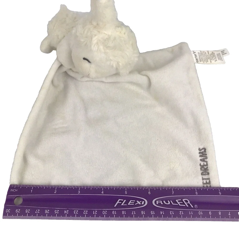 Carters White Lamb Sweet Dreams Baby Sheep Plush Security Blanket 2017 9x9